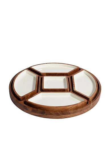 Lazy Susan With 5 Condiment Sections