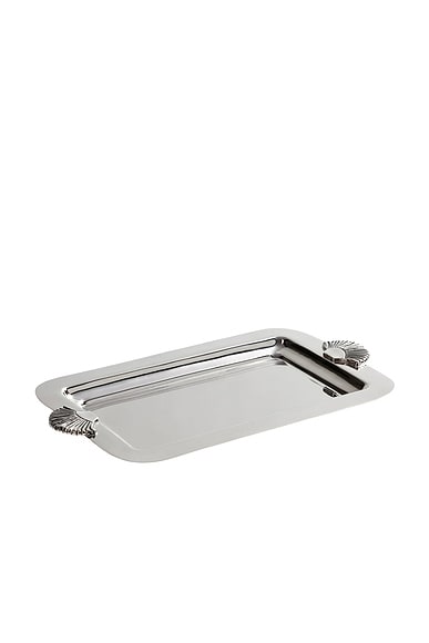 The Favorites Cap Ferrat Shell Design Serving Tray in Polished Nickel
