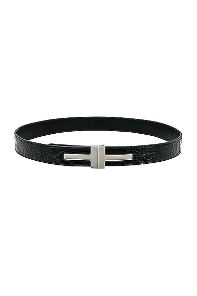 Tom Ford Double T Belt 30 Mm In Black