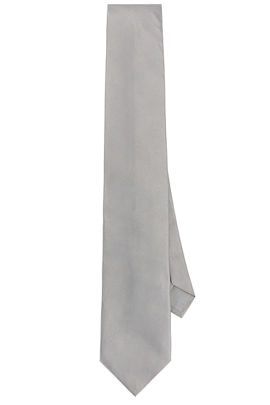 TOM FORD Solid Twill Tie in Light Pearl Grey