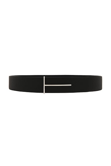Soft Grain Leather Reversible Slim T Belt 38 Mm