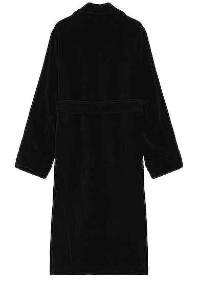 Shop Tom Ford Towelling Shawl Collar Robe In Black