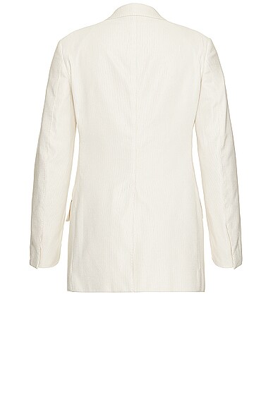 Shop Tom Ford Silk Cotton Cannete Atticus Double Breasted Jacket In Ivory