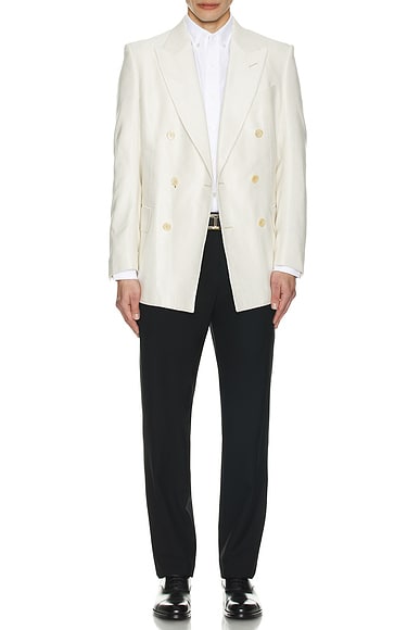 Silk Cotton Cannete Atticus Double Breasted Jacket