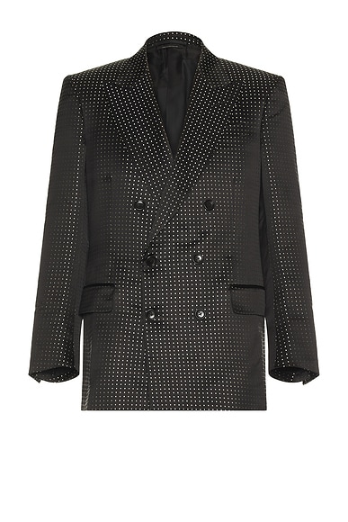 Click Image To Zoom Duchesse Polka Dot Jacquard Double Breasted Jacket