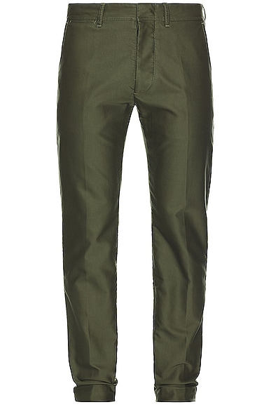 Tom Ford Compact Cotton Chino Pant In Elm