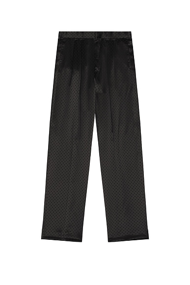 Crepe Satin Polka Dot Jacquard Double Pleat Pant