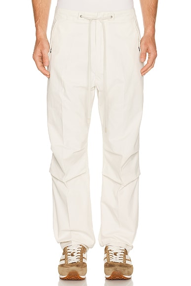TOM FORD Peach Touch Enzyme Twill Clean Cargo Pant in Ecru