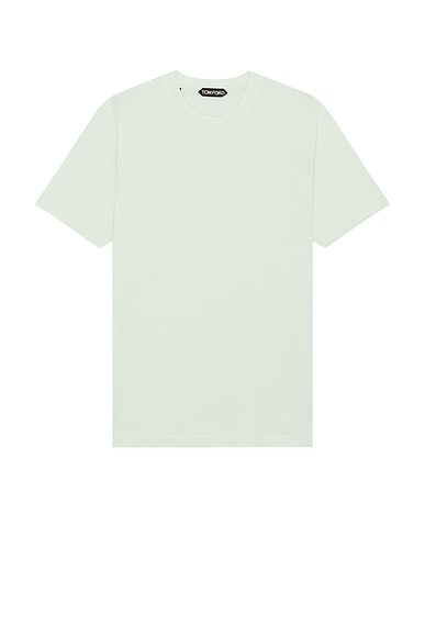 TOM FORD Lyocell Cotton Crewneck T-Shirt in Glass Green
