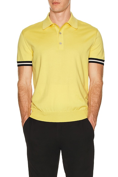 Contrast Cotton Silk Short Sleeve Polo