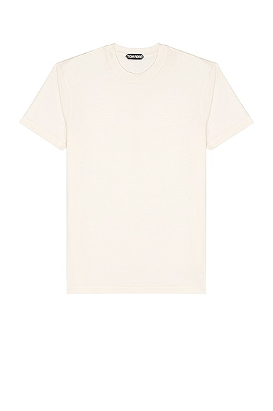 TOM FORD Viscose Cotton T-Shirt in Ivory
