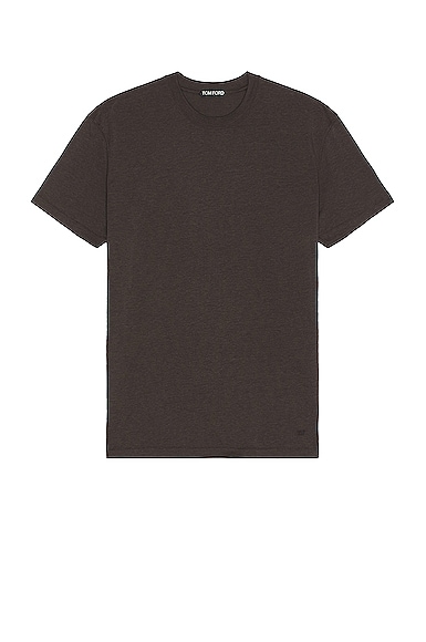 TOM FORD Crewneck T-shirt in Chocolate