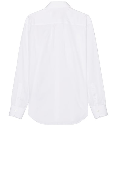 Shop Tom Ford Cotton Silk Serge Fluid Fit Shirt In Optical White