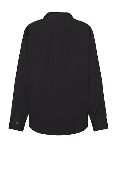 Tom Ford Cotton Silk Serge Fluid Fit Shirt In Black