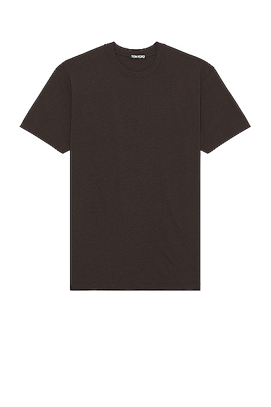 Lyocell Cotton Short Sleeve Tee in Chocolate