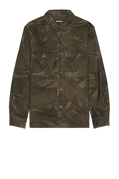 TOM FORD Camo Cord Over Shirt in Combo Camo