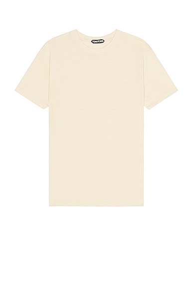 Tom Ford Lyocell Cotton Tee In Neutral