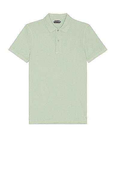 TOM FORD Tennis Piquet Polo in Pale Mint
