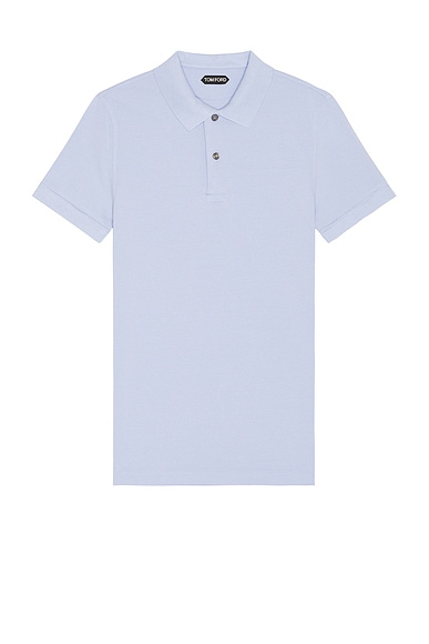 TOM FORD Tennis Piquet Short Sleeve Polo in Periwinkle