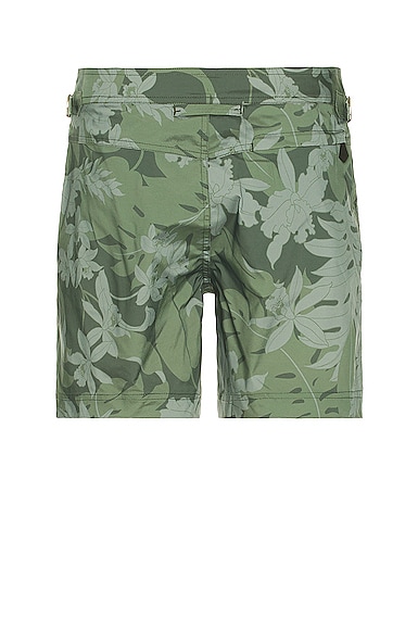 Shop Tom Ford Orchid Camo Swim Short In Green