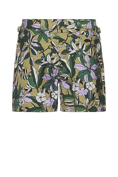 Shop Tom Ford Jungle Floral Swim Shorts In Jungle Floral Green