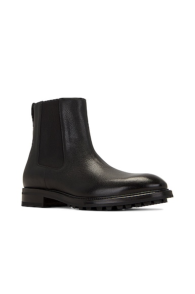 Shop Tom Ford Small Grain Leather Ankle Boots In Black