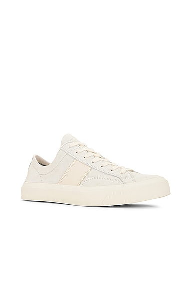 Shop Tom Ford Suede Low Top Sneaker In White  Beige & Ivory