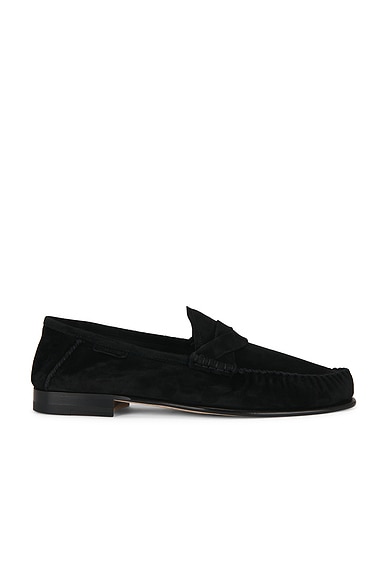 TOM FORD Suede Twisted Band Ripley Loafer in Black