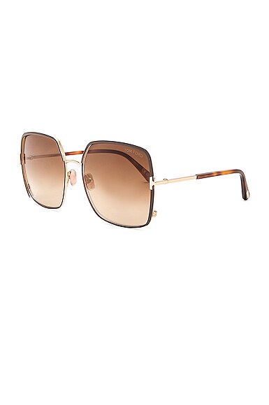 Tom Ford Raphaela Sunglasses In Shiny Rose Gold | ModeSens