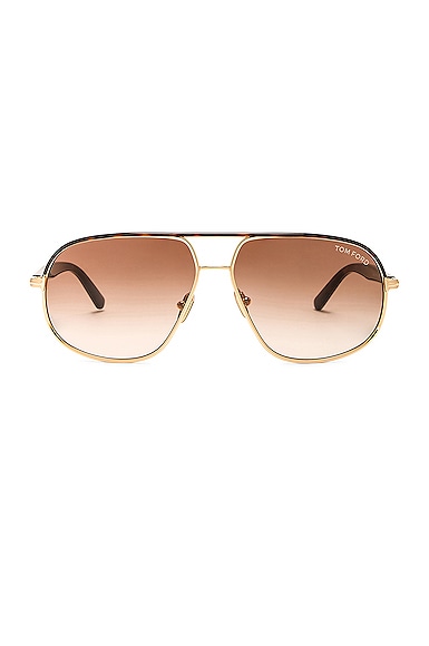TOM FORD Maxwell Sunglasses in Shiny Deep Gold