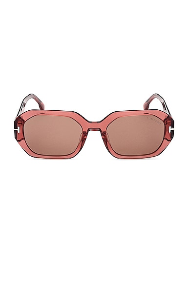 TOM FORD Veronique Sunglasses in Pink & Brown | FWRD display picture 2