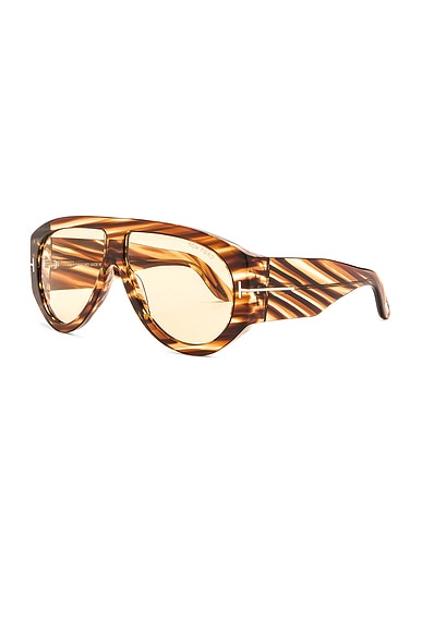 Tom Ford Bronson Sunglasses In Shiny Striped Havana