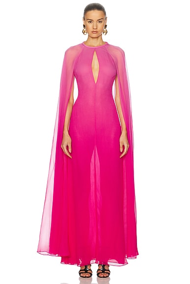 TOM FORD Keyhole Neckline Evening Dress in Combo Fuxia