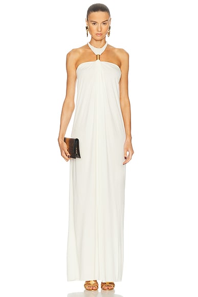 TOM FORD Halterneck Evening Dress in Off White
