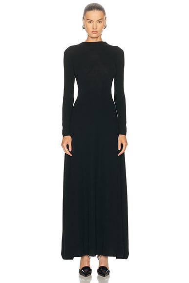 TOM FORD Crewneck Column Dress in Black