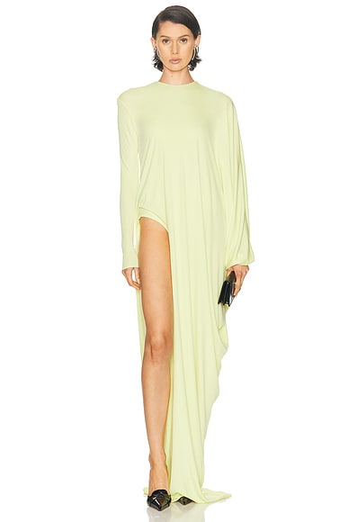 TOM FORD Long Sleeve Evening Dress in Cream