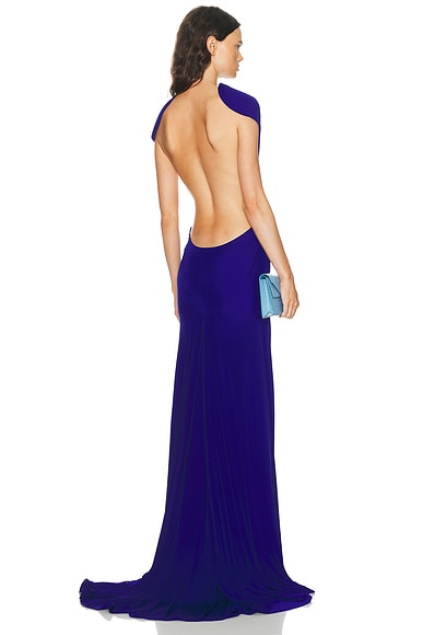 TOM FORD Backless Evening Dress in Clematis Blue