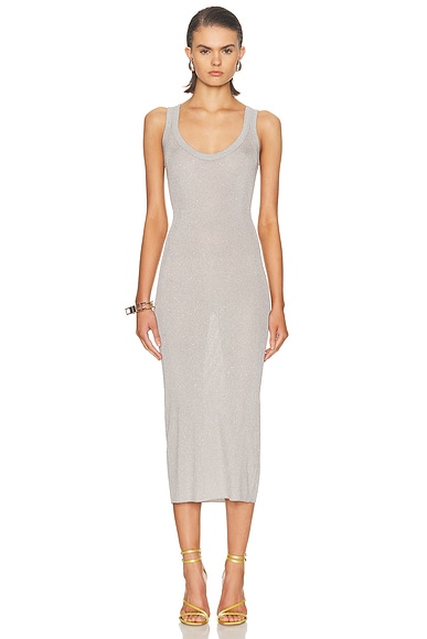 TOM FORD Midi Tank Dress in Silver