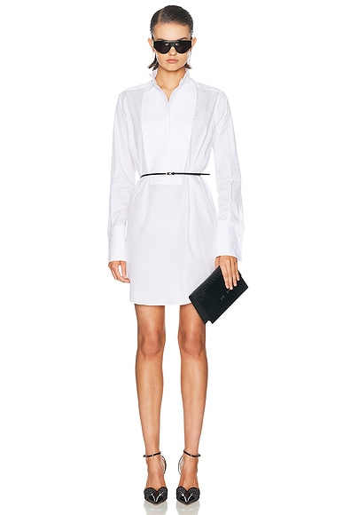Twill Tuxedo Shirt Dress