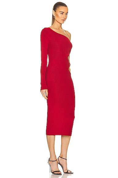 Shop Tom Ford Rib Long Dress In Red