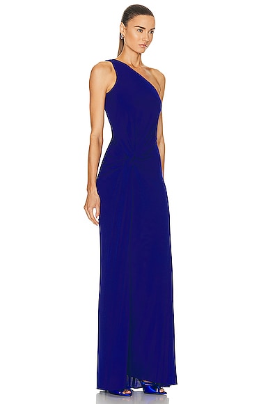 Tom Ford One Shoulder Evening Dress In Cobalt Blue