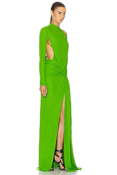 Shop Tom Ford Off Shoulder Dress In Apple Green