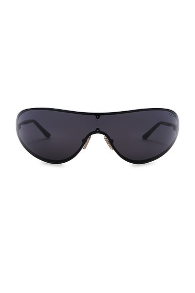 TOM FORD Brady Sunglasses in Shiny Black & Smoke