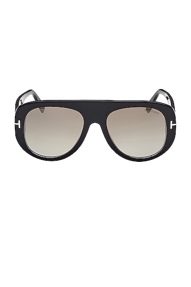 TOM FORD Cecil Sunglasses in Shiny Black & Brown
