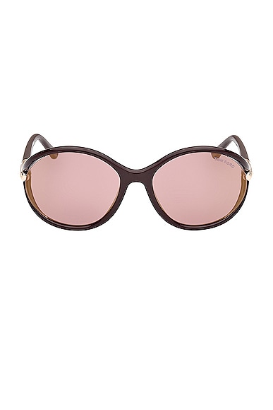 Tom Ford Melody Sunglasses In Brown Gradient Violet Mirror