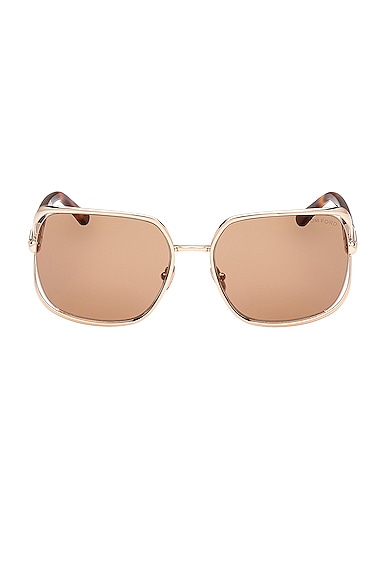 TOM FORD Goldie Sunglasses in Shiny Rose Gold & Shiny Classic Havana
