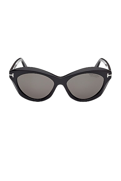 Shop Tom Ford Toni Sunglasses In Shiny Black