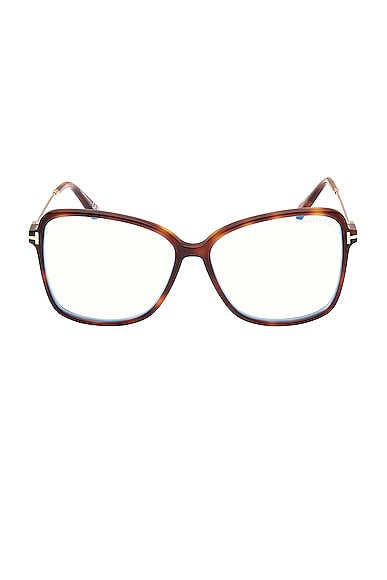 Shop Tom Ford Square Optical Eyeglasses In Shiny Blonde Havana & Shiny Rose Gold