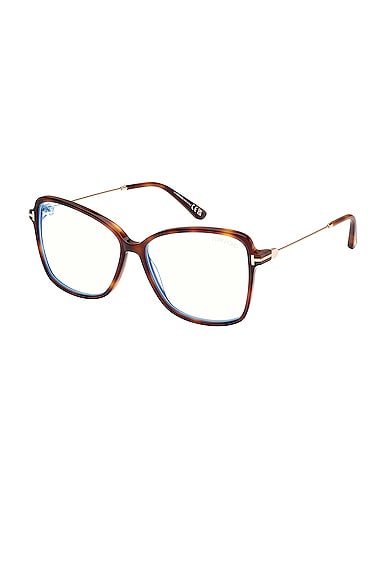 Shop Tom Ford Square Optical Eyeglasses In Shiny Blonde Havana & Shiny Rose Gold