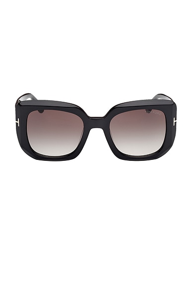 【関税込み】TOM FORD ブラック Sabrina サングラス TOM FORD Sabrina Sunglasses in Shiny Black | FWRD